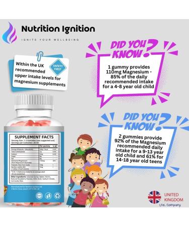 Kids Magnesium Glycinate Gummies with Pre and Probiotics -110mg Elemental Magnesium per Gummy - Buy Online on GoSupps.com