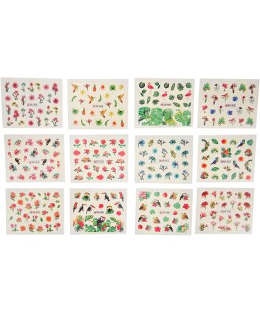 Nail Art Stickers Flowers Birds Nail Art Stickers Fashion Easy to Stick for Nail Salon for Home Use - Buy Online on GoSupps.com