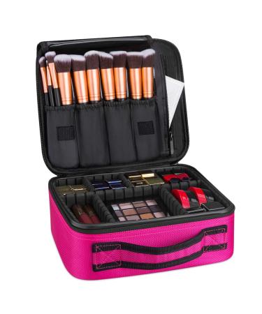 Forrica cosmetic bag women cosmetic case portable cosmetics organizer travel make -up bag girls women make -up suitcase make -up bag red