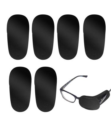 LUTER 6pcs Eye Patches for Glasses, Non-Woven Fabric Large Size Eye Patch to Cover Right Left Eye for Kids' & Adults' Lazy Eye Amblyopia Strabismus Improve Vision (Black)
