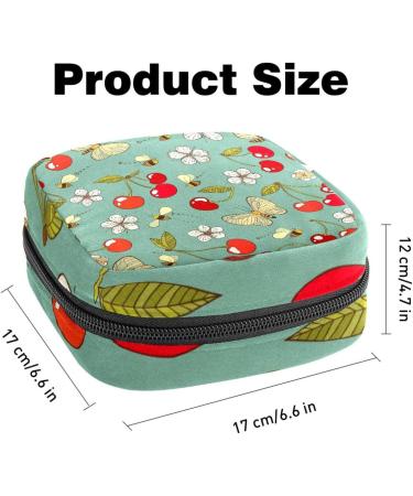 Stylish Women's Bandage Pocket Menstrual Cup Organizer | Travel Makeup Storage | Big Capacity - Strawberry Flower Pattern - Buy Online on GoSupps.com