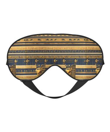 Egyptian Pharaonic Frescoes Unisex Elastic Adjustable Buckle Design Blackout Sleep Eye Mask for Home Travel Yoga Office Nap