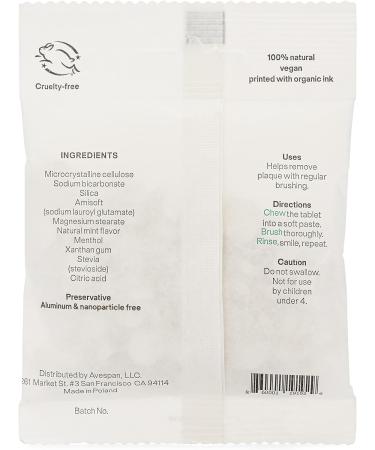 Unpaste Mint Tooth Tablets | Fluoride-Free, Gluten-Free, Vegan | Eco-Friendly & Travel-Friendly | 125 Tablets, 2 Month Supply - Buy Online on GoSupps.com