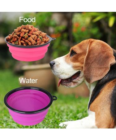 WZX 2- Pack Large Silicone Collapsible Dog Bowl (32oz) BPA Free and Dishwasher Safe Portable Foldable Travel Bowl Food and Water Bowls for Dogs and Cats(Purple+Pink) - Buy Online on GoSupps.com