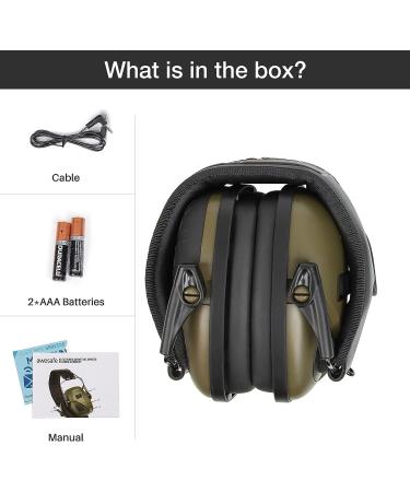 awesafe Electronic Shooting Earmuffs Ear Hearing Protection Headphones for Shooter Noise Reduction Sound Amplification Army Green - Buy Online on GoSupps.com