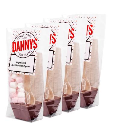 Danny's Hot Chocolate Spoons with Marshmallows - 4 x Large 50g Mighty Milk & Mallows Hot Chocolate Stirrer - Xmas Eve Box Fillers - Secret Santa Gifts - Hot Chocolate Sticks Mighty Milk & Mallows Spoons 4 Count (Pack of 1) - Buy Online on GoSupps.com