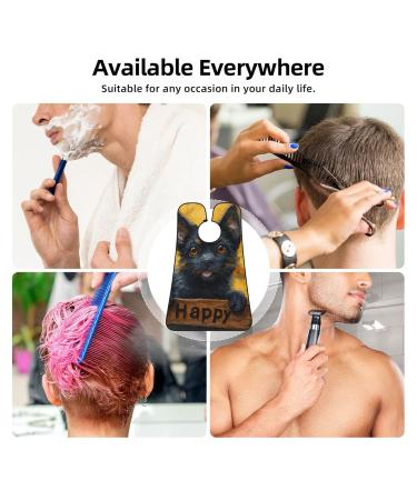 Happy Print Beard Bib Apron - Non-Stick Hair Catcher for Men | Perfect Shaving Gift - One Size Black - Buy Online on GoSupps.com