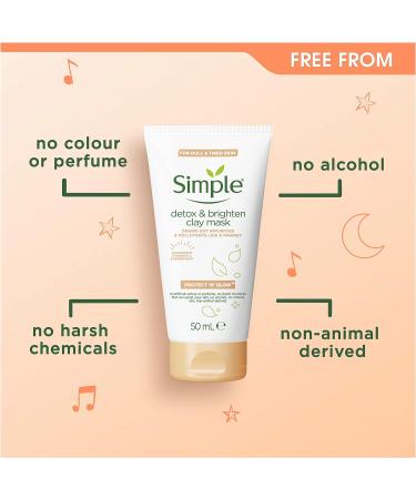 Simple Protect 'N' Glow Detox & Brighten Clay Mask deep-cleansing and skin brightening for glowing skin 50 ml - Buy Online on GoSupps.com