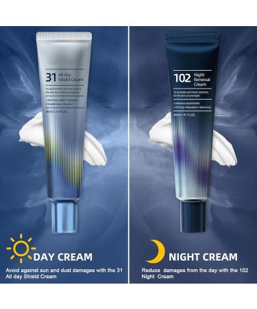 31 All-Day Shield & 102 Night Renewal Cream - Anti-Aging Firming & Hydrating Skincare for All Skin Types | International Shipping Available - Buy Online on GoSupps.com
