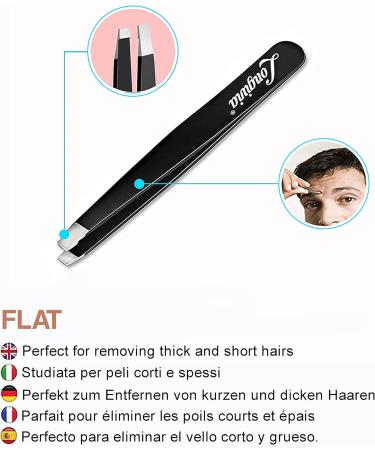 Longivia High-Quality Stainless Steel Eyebrow Tweezers - 4 Piece Set Test Winner for Precision Plucking & Splinter Removal - Buy Online on GoSupps.com