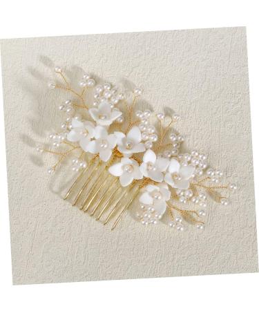 Ipetboom Bridal Comb Pearl Flower Hair Comb Wedding Headpiece for Bride Hair Gems for Women Bride Headpiece Pearl Hair Side Comb Hair Accessory for Women Hair up Miss Beautiful - Buy Online on GoSupps.com