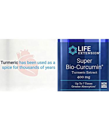 Life Extension Super Bio-Curcumin Turmeric Extract 400mg 90 Veg Caps - Vegetarian Capsules - Non-GMO - Highly Absorbable 90 Count (Pack of 1) - Buy Online on GoSupps.com