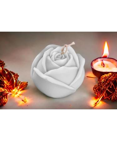 Handmade 16 oz Rose Soy Wax Candles | Eco-Friendly Bedroom Decor | Aesthetic White Candle | 12 Hour Burn Time | Ideal for Weddings & Valentine's Day - Buy Online on GoSupps.com