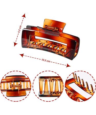 Hair Claw Clips Strong Hold 4 Rectangular Hairpins and 4 Strong Hold 4 inch Large Barrette Clamps for Thick Thin Fine Long Hair - Buy Online on GoSupps.com