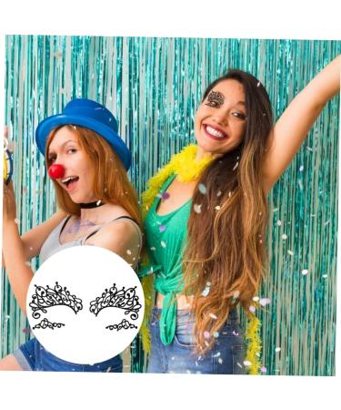 Ipetboom 3 Pairs Lace Eyeliner Stickers Lace Applique Glitter Eyeshadow Eye Sticker Black Fabric Eye Face Decals Makeup Halloween Decals Pride Lace Face Shimmer Paper Make up - Buy Online on GoSupps.com