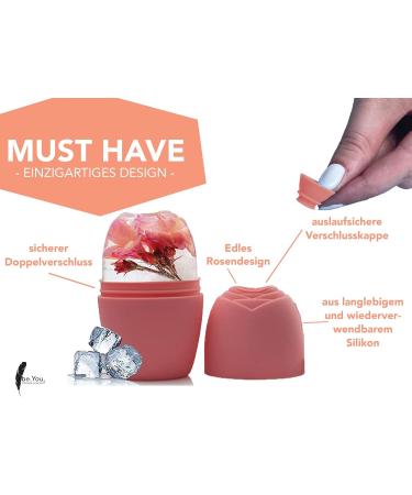 Beyou Ice Roller - Rose Design Edition | Premium Silicone Anti-Aging Skin Care Tool | Pink Face Ice Cream Scooter - Buy Online on GoSupps.com