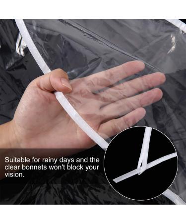 12-Piece Clear Plastic Rain Bonnet with Visor | Waterproof Rain Hat & Scarf Set for Women - Buy Online on GoSupps.com
