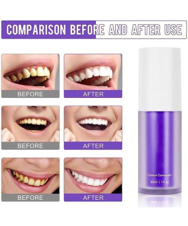 Purple Teeth Whitening Mouthwash Color Corrector Purple Toothpaste for Teeth Whitening Tooth Stain Removal Purple Toothpaste (3pcs) - Buy Online on GoSupps.com