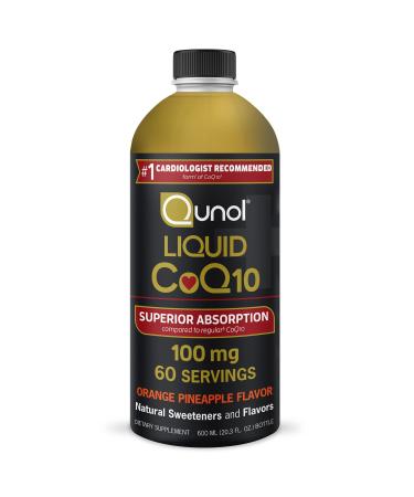 Qunol Liquid CoQ10 100mg, Superior Absorption Natural Supplement Form of Coenzyme Q10, Antioxidant for Heart Health, Orange Pineapple Flavored, 60 Servings, 20.3 oz Bottle 60 Servings (Pack of 1)