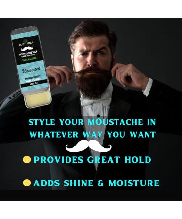 Buy 100% Natural Unscented Moustache Wax - Medium Hold | Premium Quality Made in Canada - 15g - Buy Online on GoSupps.com