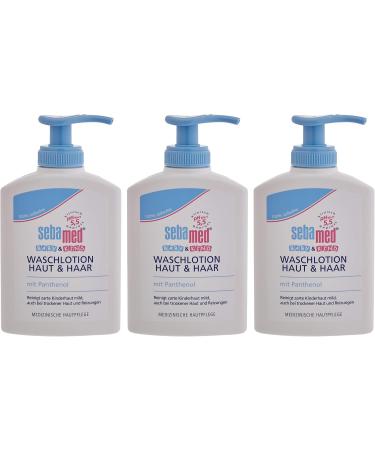 Sebamed Baby & Child Wash Lotion Shampoo & Shower Gel 3 Pack (200ml Each) | Gentle Cleansing for Delicate Skin & Hair | Ideal for Dry Skin & Irritation - Buy Online on GoSupps.com