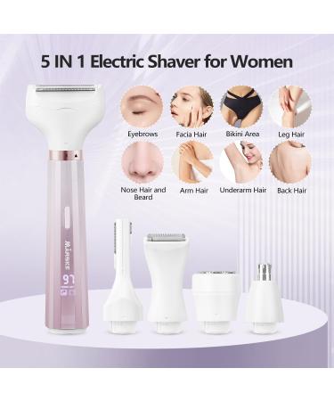 Shop 5-in-1 Electric Razors for Women | Painless Facial Hair Remover & Rechargeable Bikini Trimmer - Wet/Dry Use - Buy Online on GoSupps.com