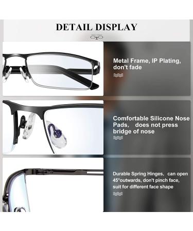 Men's Blue Light Blocking Metal Readers 3 Pack - Gun/Black/Brown 1.0x - Buy Online on GoSupps.com