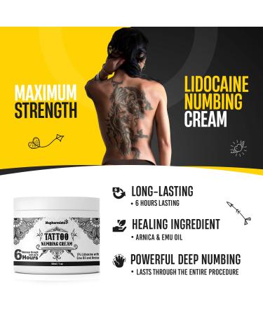 Nupharmisto Tattoo Numbing Cream 30ml | Maximum Strength with Lidocaine, Emu Oil & Arnica | 6 Hours of Pain Relief - Buy Online on GoSupps.com
