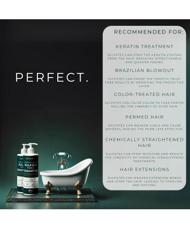 Sodium Lauryl Sulfate Free Shampoo & Conditioner Set - All Natural Paraben & Sulfate Free for Color Treated Hair - Ideal for Men & Women - International Shipping Available - Buy Online on GoSupps.com