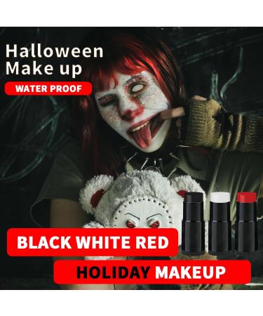 Black White Red Face Body Paint Stick - Halloween Clown Makeup Kit for Adults & Kids | Cosplay Zombie Vampire Effects & Special SFX Costumes - Buy Online on GoSupps.com