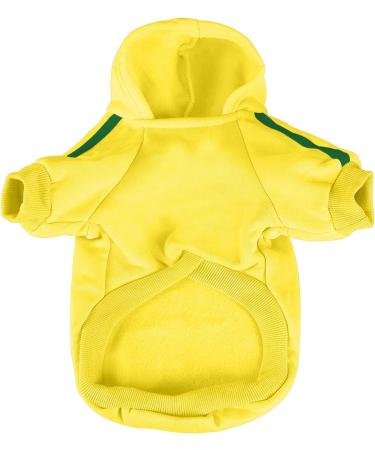 Ducomi Dog Sweater with Hood for All Breeds - Warm Soft Single-Colored Yellow Sweater for Pets & Puppies (Medium) - Buy Online on GoSupps.com