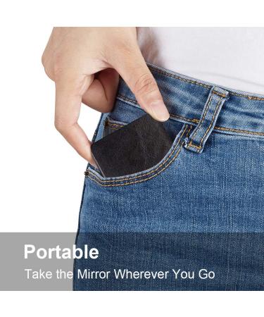 OMIRO Compact Mirror - Classical PU Leather, 1X/3X Magnification, Portable for Purses and Travel (Black) - Buy Online on GoSupps.com