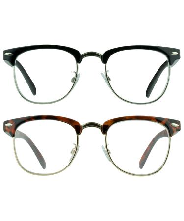 proSPORT Multifocal Progressive 3 Magnifications in 1 Lens No Line Computer Gaming Reading Glasses for Men & Women Kennedy - Black & Tortoise / Med to Large 1.5 x