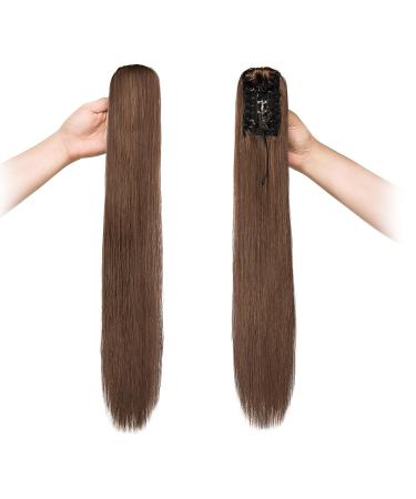 Cybelleza Clip-In Braid Hair Extensions | Long Voluminous Ponytail - Dark & Light Brown (55 cm) - Buy Online on GoSupps.com