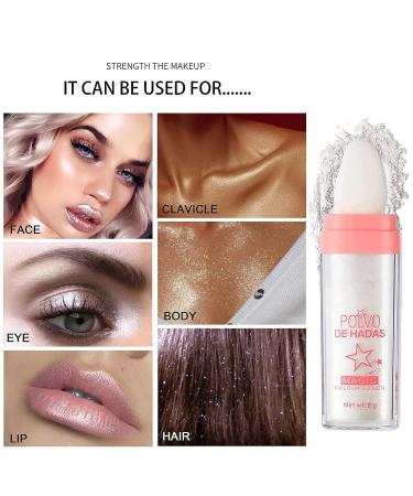 3Pcs Fairy Powder 3D High-Gloss Glitter Loose Powder Blusher Set - For Eyes, Face, Body Makeup - 3 Colors - Buy Online on GoSupps.com