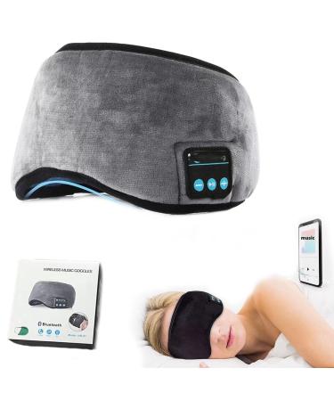 Sure Sleep Mask Smart Sleep Mask with Music Bluetooth Eye Mask for Sleeping Light-Blocking Wireless Sleeping Eye Mask Sleep Mask for Side Sleepers for Men Women (Gray)