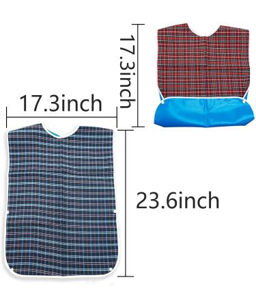 Waterproof Adult Bibs 2-Pack - Washable Elderly Dining Bibs for Men and Women - Buy Online on GoSupps.com