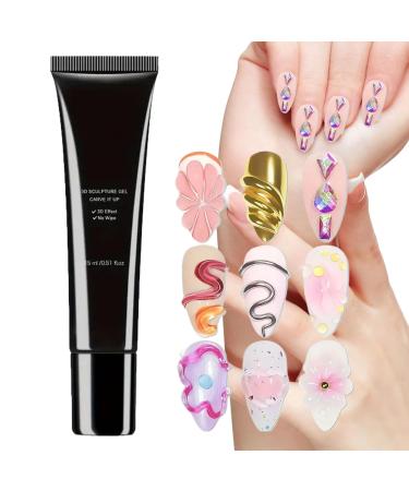 Nail Sculpting Gel - 3D Nail Gel 15ml Decorative Reinforcing Adhesive for Manicures Suitable for Women Beginners Home Travel Dating Weddings and Practice