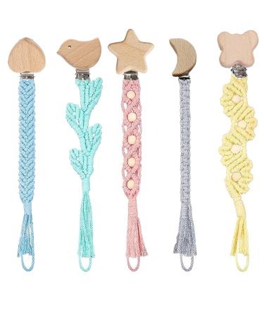 Buy Pack of 10 Wooden Pacifier Clips - Durable Pacifier Chains & Baby Clips for Children - Buy Online on GoSupps.com