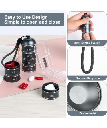 Buy Metal 7-Day Pill Organizer - Stackable Waterproof Aluminum Box for Pills Vitamins & Supplements - Buy Online on GoSupps.com