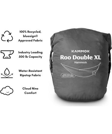 KAMMOK Roo Double XL Hammock | Water-Resistant Ripstop Fabric | Lightweight & Packable | Granite Gray - Buy Online on GoSupps.com