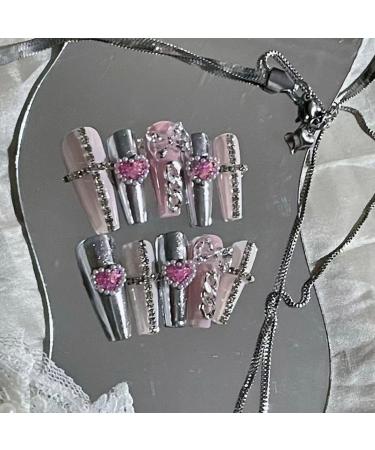 Temperament to Enhance The Nail Patch Hand-Customized Wearing a Sweet and Spicy Spice Europe and The United States Love Chain Drilling Fake Nails Patch Nail Products (10 Pieces) (Size : S) Small - Buy Online on GoSupps.com