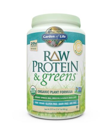 Garden of Life RAW Protein & Greens Organic Plant Formula Lightly Sweet 22.92 oz (650 g)