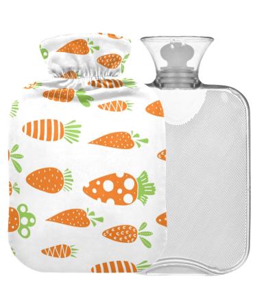 Naanle carrots polka dots hot water bottle with reference transparently warm water bottle 1l warm steadel for pain relief hot and cold therapy bed hand feet warmer