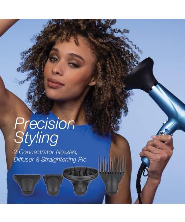 BaBylissPRO Nano Titanium Dual Ionic Lightweight High Speed Hairdryer with 2 Nozzles Diffuser and Straightening pick Black - Buy Online on GoSupps.com