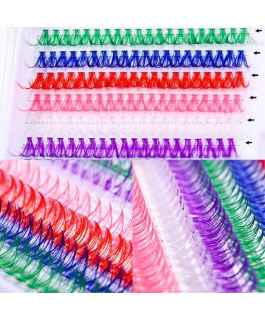 Uranian Colored Lash Clusters - 240pcs DIY Eyelash Extensions | 6 Color Mixed 14&16mm D Curl for Women & Girls - Buy Online on GoSupps.com