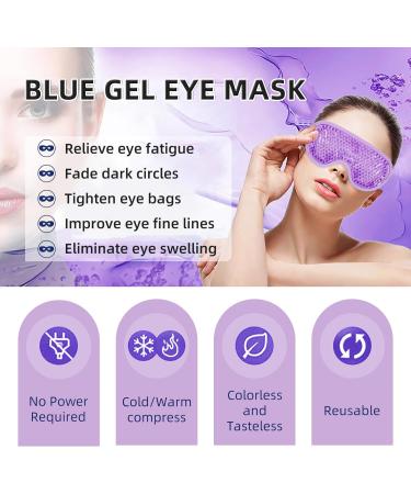WOVTE Cooling Eye Mask Reusable Hot or Cold Therapy Gel Bead Eye Mask with Soft Plush Backing and Adjustable Strap for Puffy Eyes Dry Eyes Dark Circles Headache (Purple2) - Buy Online on GoSupps.com
