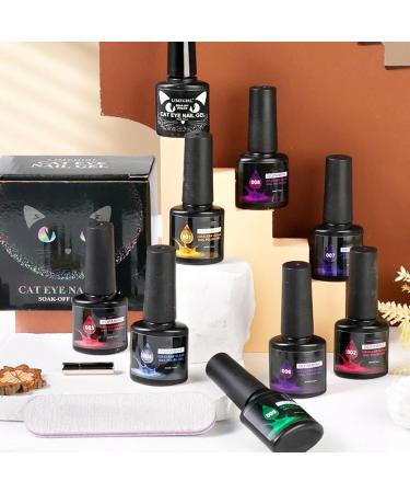 Stylish Gel Polish | Beginners Nail Gel | Glitter Nail Polish Neon Cat Eye Gel Polish Magnetic Cat Eye Gel Polish UV Gel Nail Polish Sparkling Gel Polish High Gloss Gel Polish Perfect Use for Nai - Buy Online on GoSupps.com