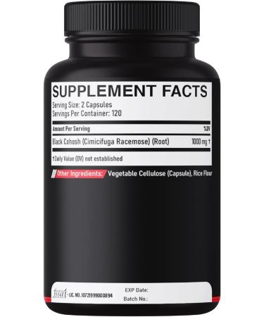 DEDICAD 1000mg Black Cohosh for Menopause Hot Flashes - 240 Capsules for 4-Month Supply - Support for Body Management, Women's Health & Immune System - Buy Online on GoSupps.com