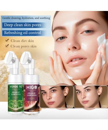 Cleansing Foam with Natural Tea Tree Oil - Soothing Face Wash for Acne-Prone Skin with Soft Brush Head | 150ml | International Shipping - Buy Online on GoSupps.com